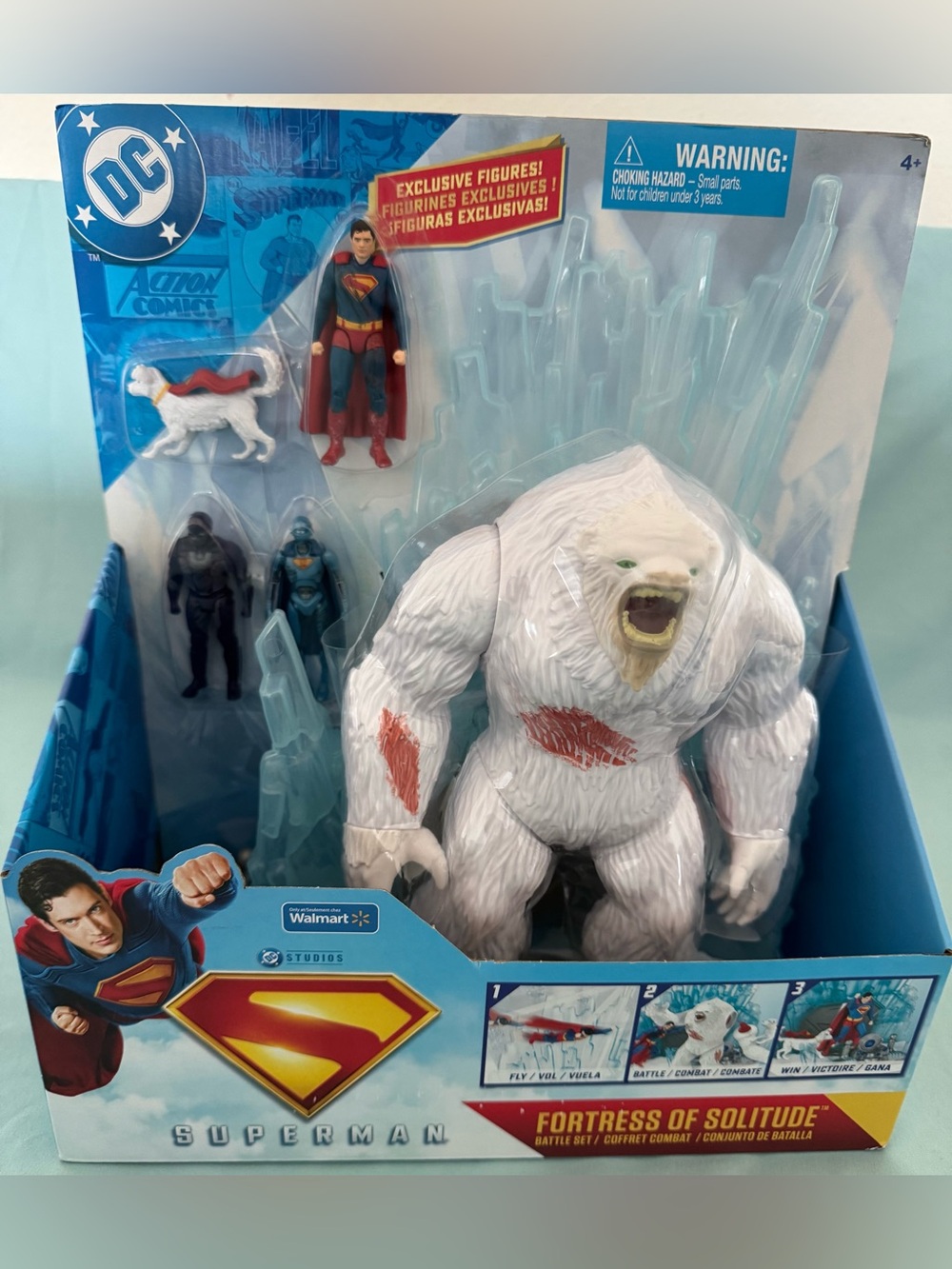 DC Comics SUPERMAN, Fortress of Solitude Battle Set with 3 Action Figures